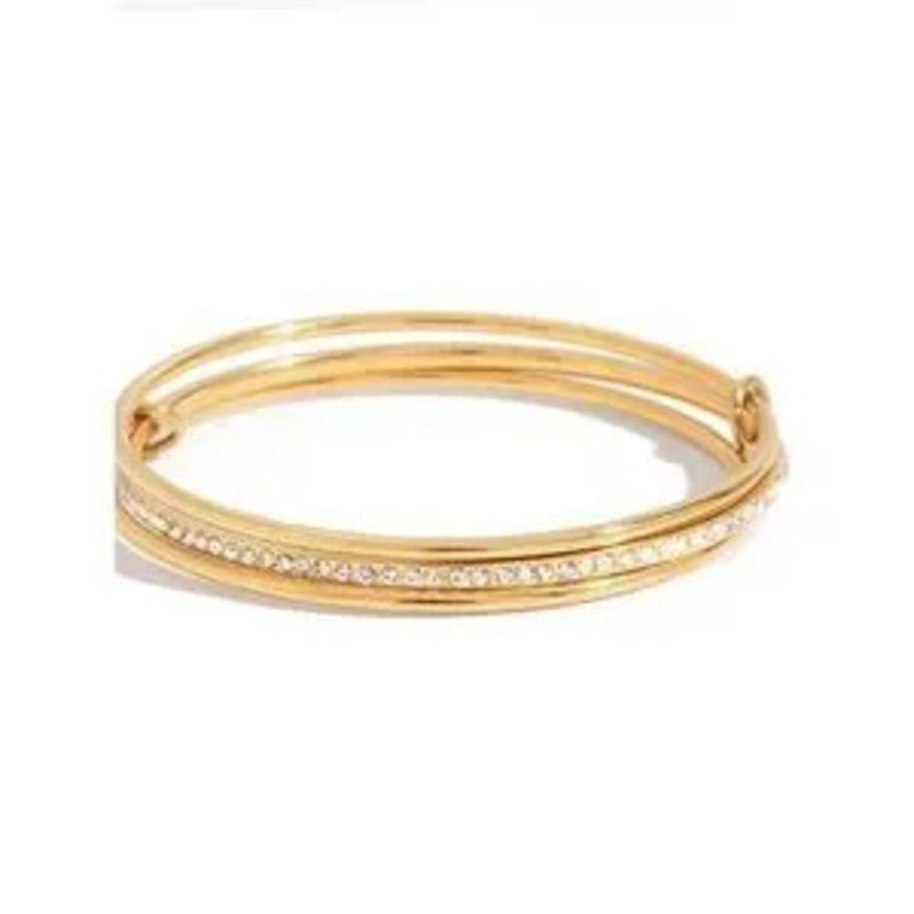18K Gold-Plated Crossover Inlaid Zircon Bracelet
